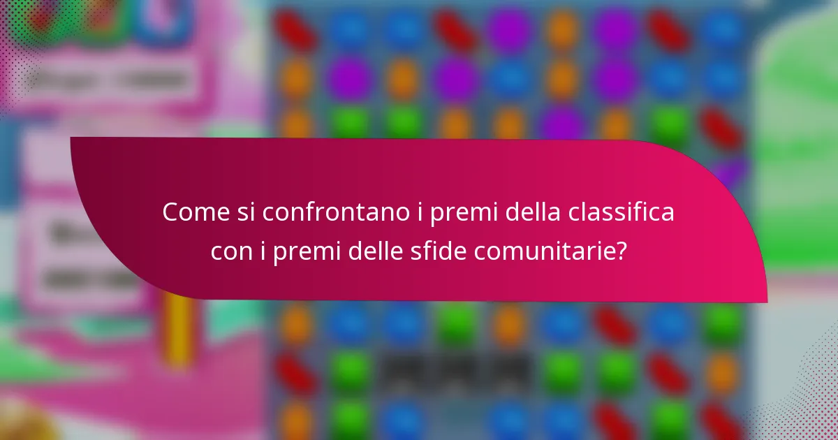 Come si confrontano i premi della classifica con i premi delle sfide comunitarie?