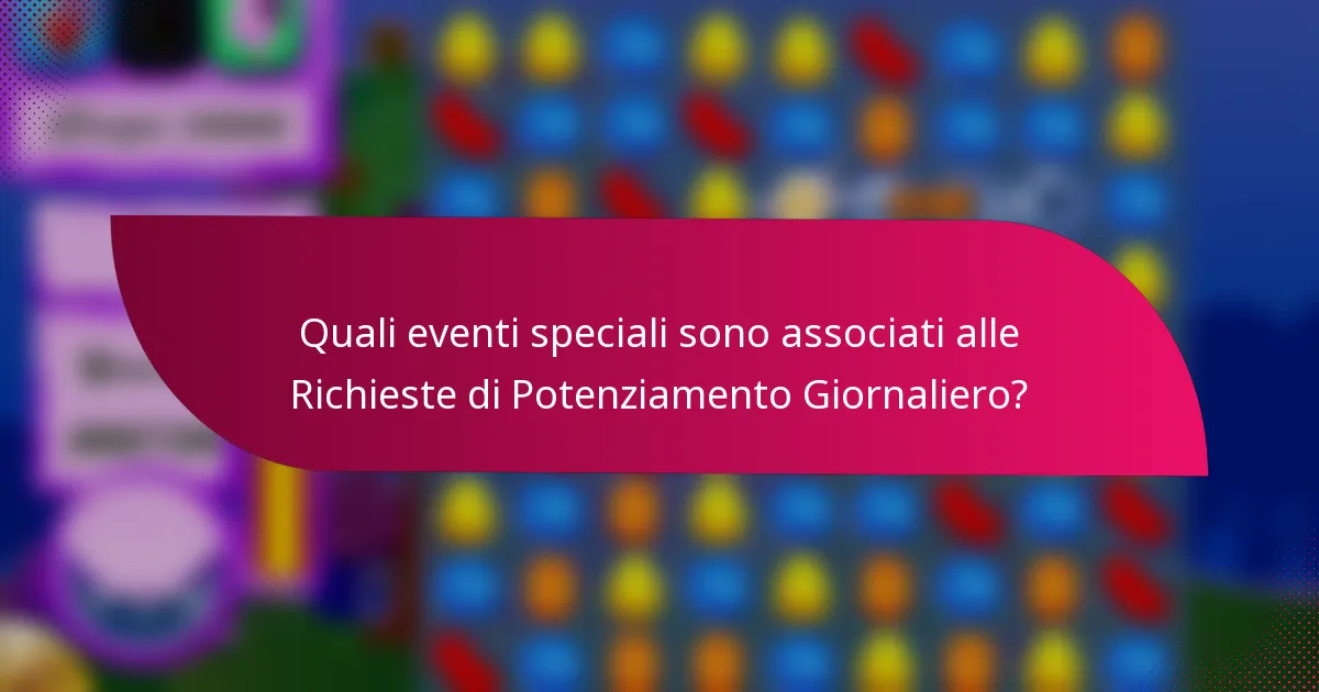 Quali eventi speciali sono associati alle Richieste di Potenziamento Giornaliero?