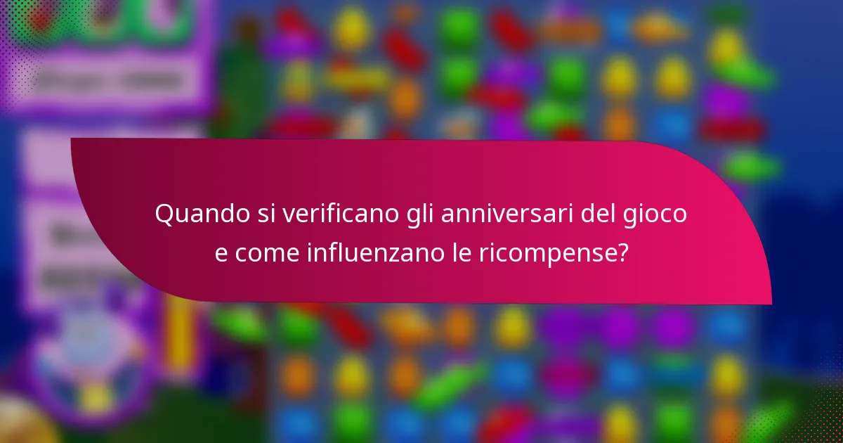 Quando si verificano gli anniversari del gioco e come influenzano le ricompense?
